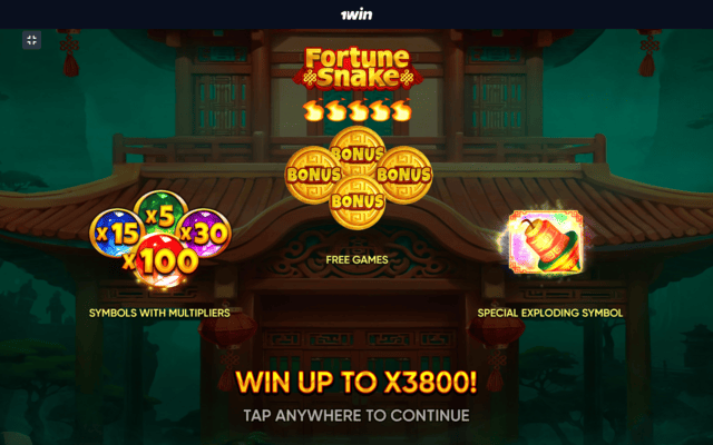 Tela de introdução do Fortune Snake